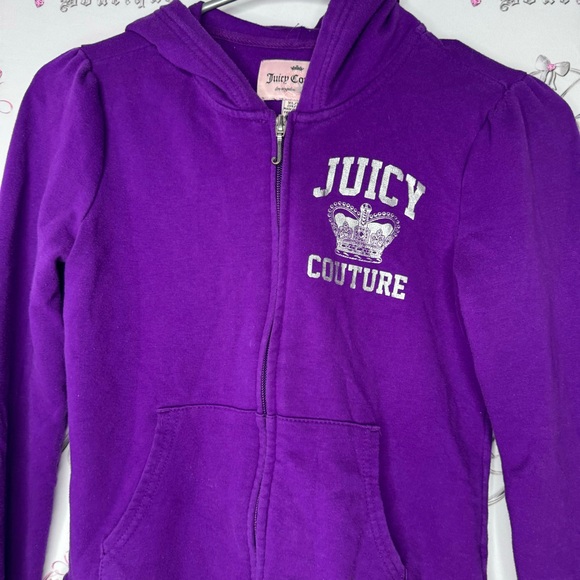 Juicy couture sweater ruffle frilly bottom peplum juicy J silver zipper pull Y2K - Picture 4 of 6